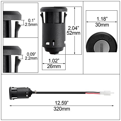 Ignition Key Switch Lock 2 Wire - Key Switch Starter Parts for Electric Trike