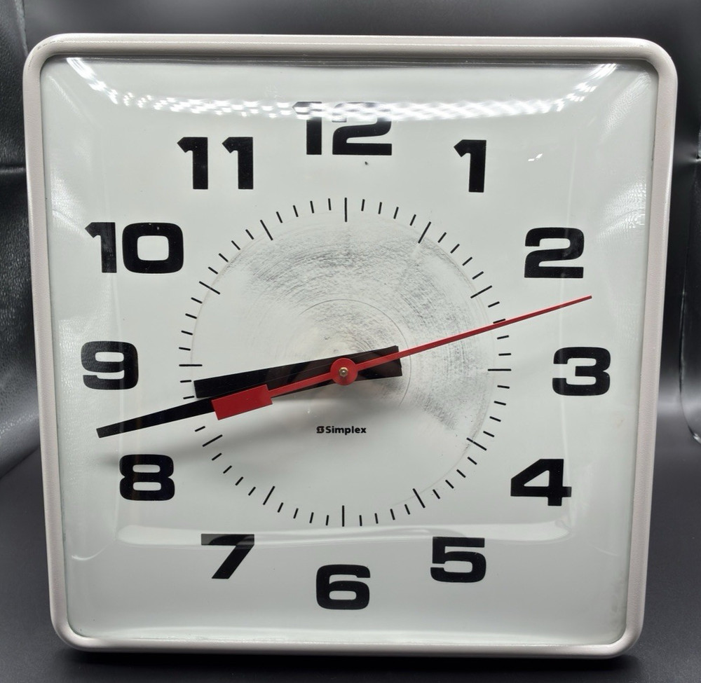 Simplex Model 2310-5271 Synchronized Wall Clock 12” Industrial School Office VTG
