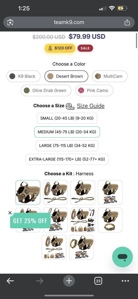 Medium Zero Foxtrot Dog Harness Vest