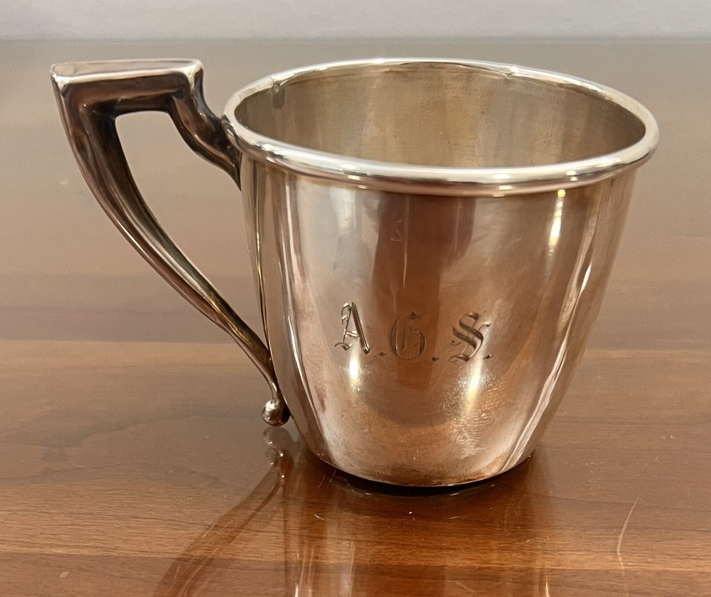 Vintage Baby Birth Cup Sterling Silver.