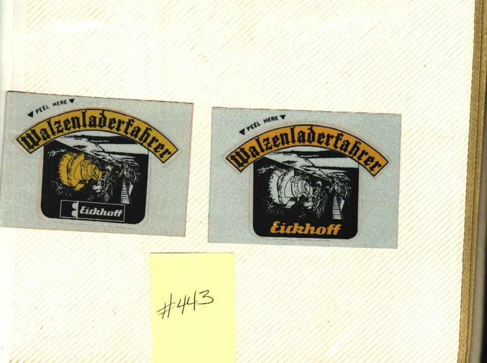 NICE SET OF 2 EICKHOFF Coal Mining Stickers # 443