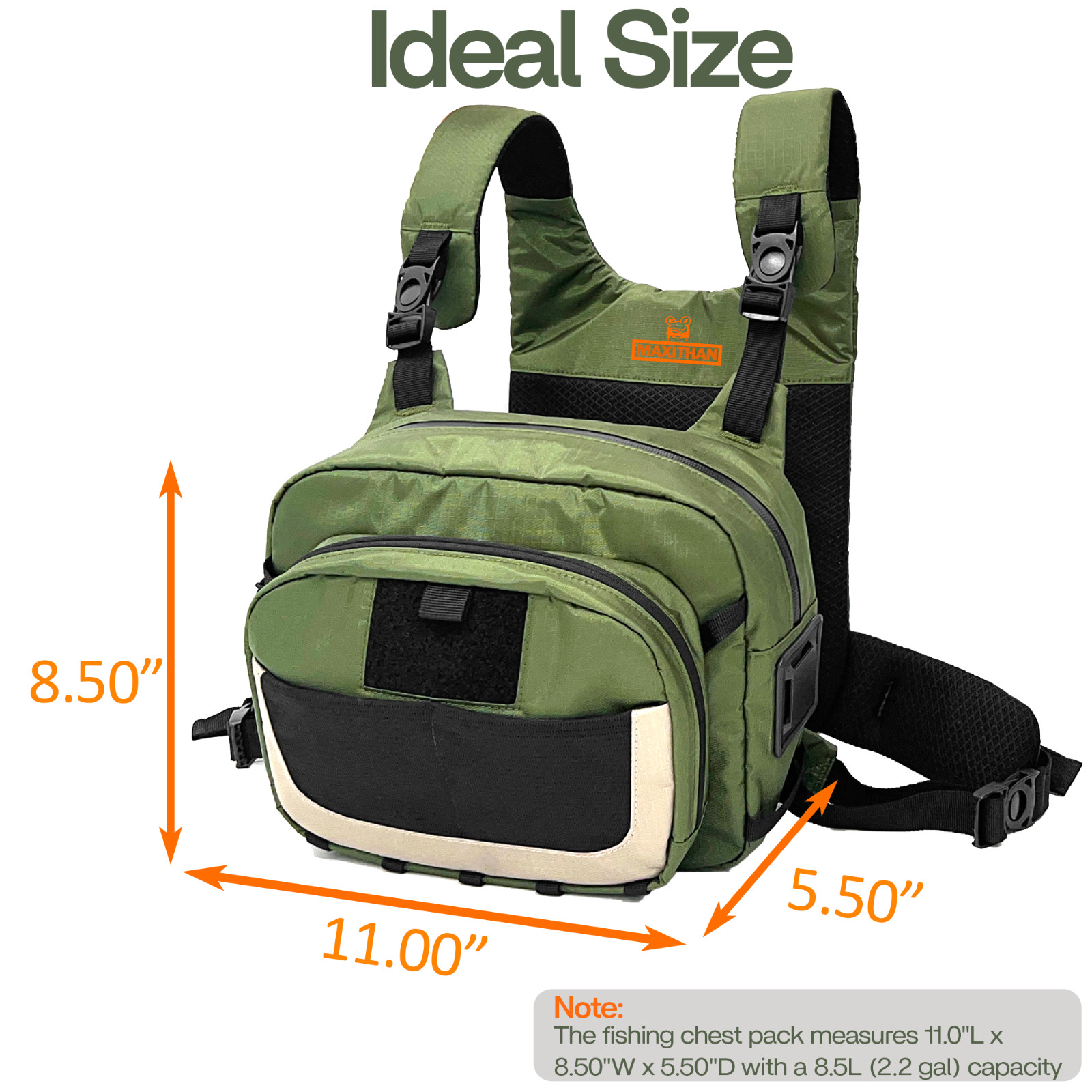 Whitewater Fly Fishing Chest Pack-Versatile Chest Bag with Magnetic Front Pocket