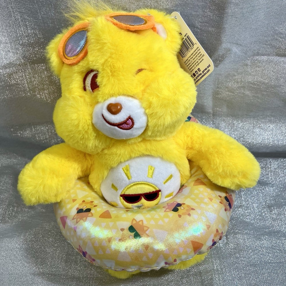CARE BEARS Funshine Bear Summer Plush Pool Float Yellow Sun NWT