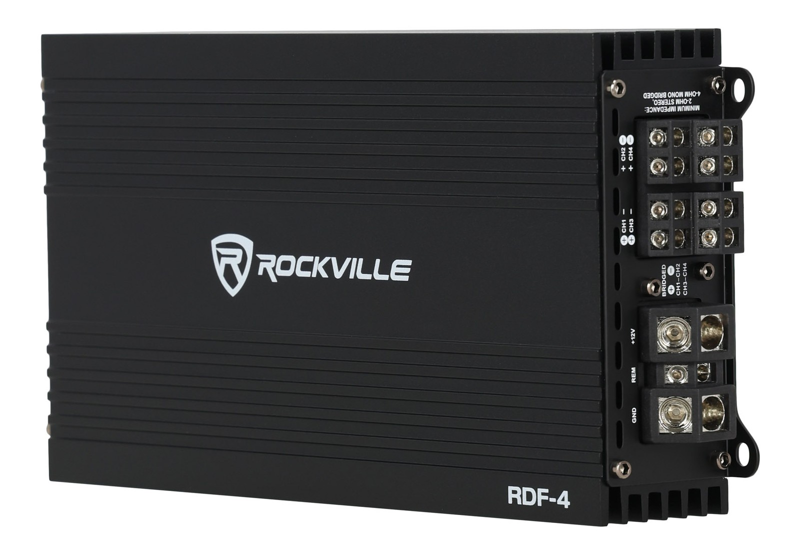 Rockville RDF-4 2800W Peak 700w RMS 4-Channel Car Amplifier, Compact, Efficient