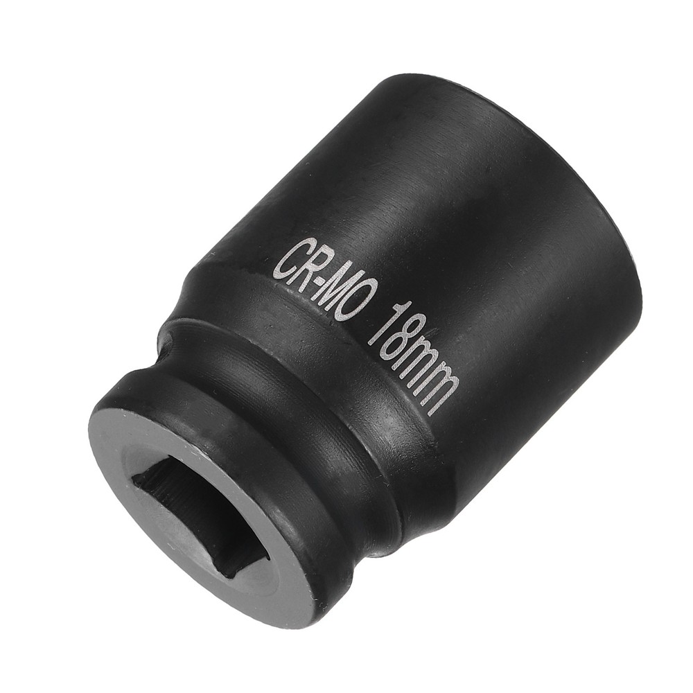 4 Point Square Socket 1/2" Drive 18mm Metric CR-MO Square Impact Wheel Socket