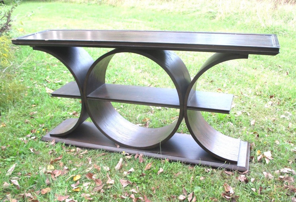 MID CENTURY MODERN CURVED BENTWOOD SOFA CONSOLE TABLE