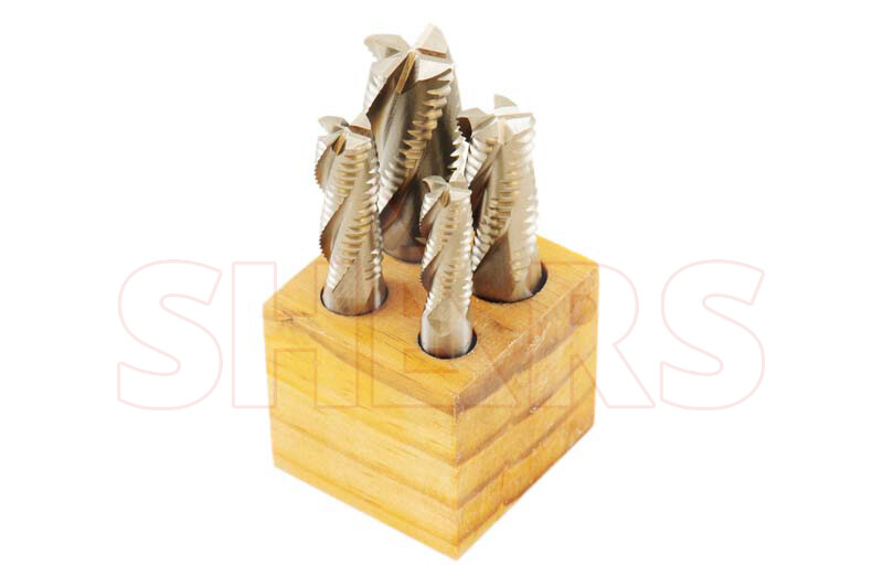 Shars 1/4"-1/2" Coarse Tooth Cobalt M42 Roughing End Mill Set New P}