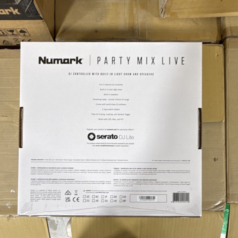 Numark Party Mix Live Double Deck Controller Built-in Speakers Light Show USB