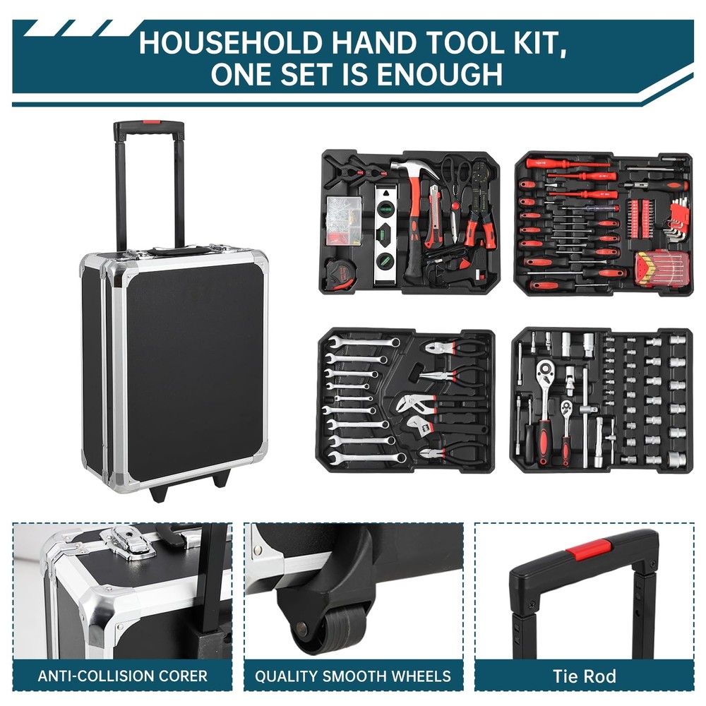 800 PCS Rolling Tool Box with Wheels Storage Cabinet Mechanic Tool Set