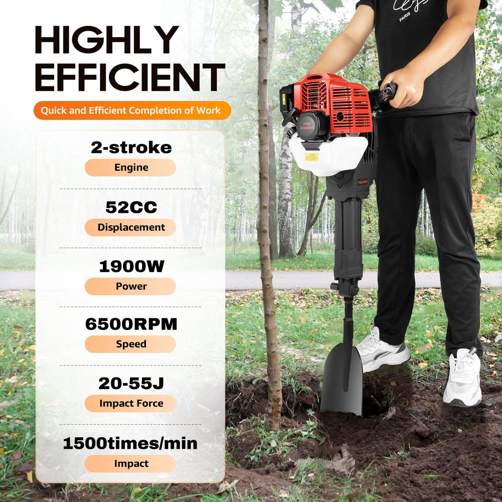 52CC Handheld Trencher Digger Machine 2Stroke Garden Tree Digger Digging Machine