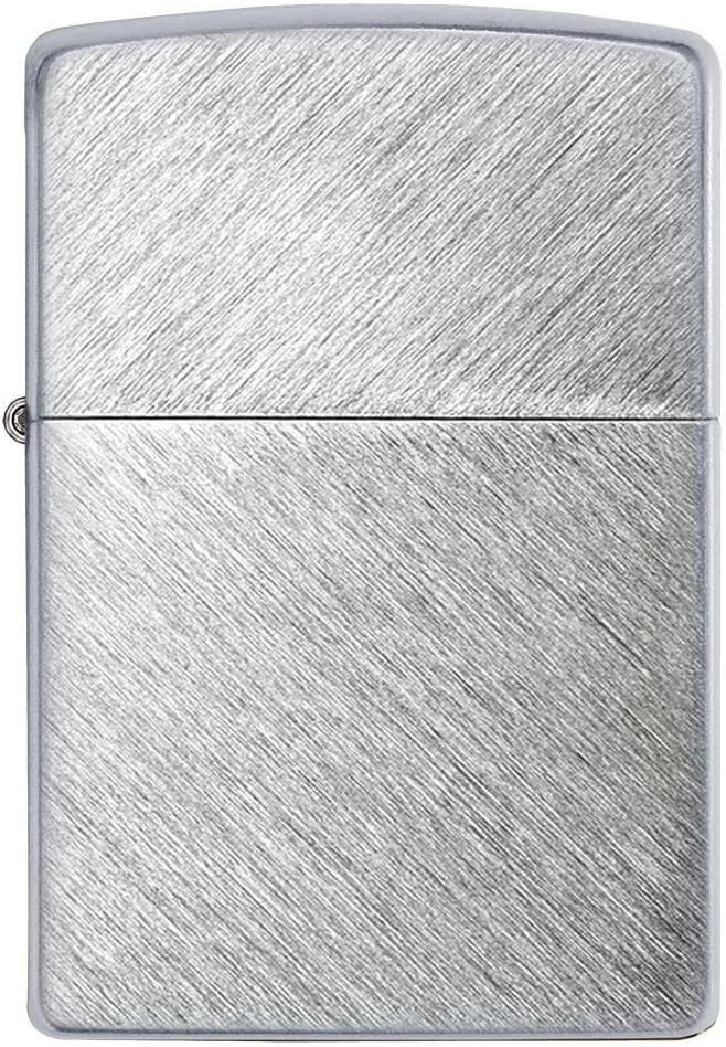 Zippo Lighter- Personalized Message Brushed Chrome Herringbone Sweep #24648