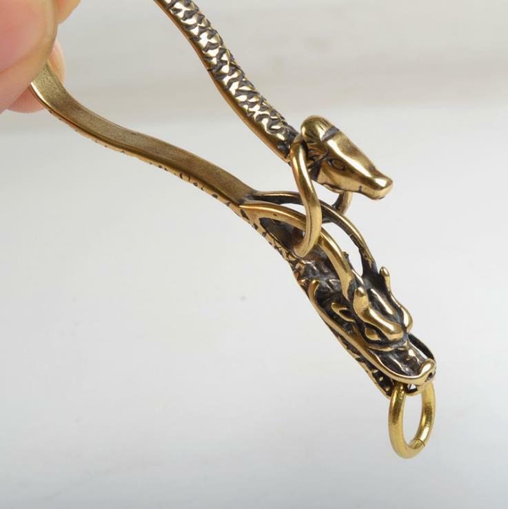 Solid Brass Dragon Keychains Hook Dragon Key Holder Key Clip Key Chain
