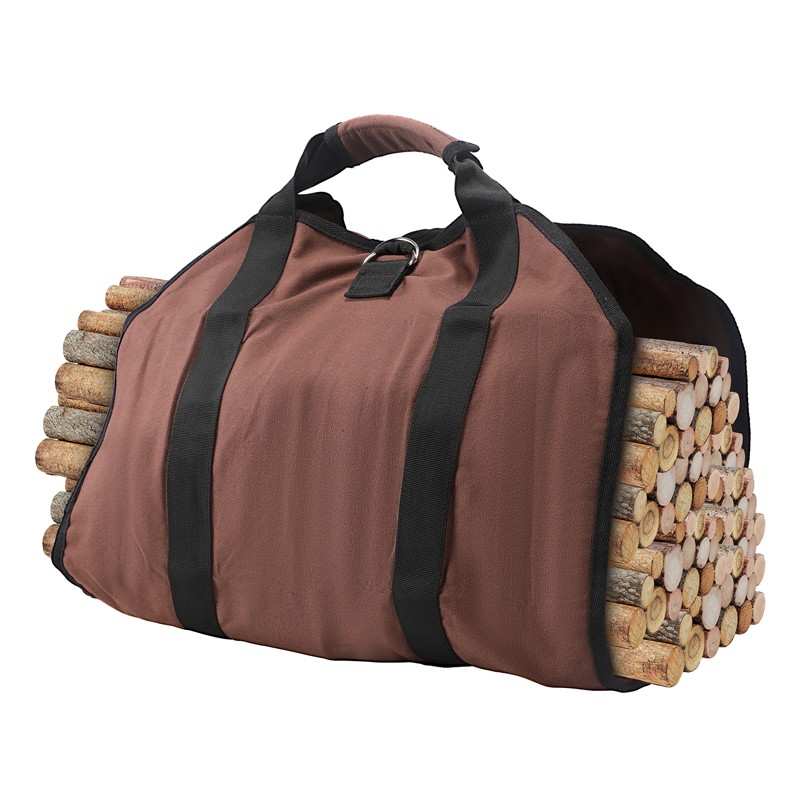 Waterproof Firewood Log Carrier Bag Camping Canvas Bag for Outdoor Carrying Wood