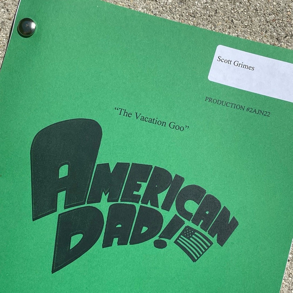 American Dad Scott Grimes Steve Smith Vacation Goo Episode Table Draft Script