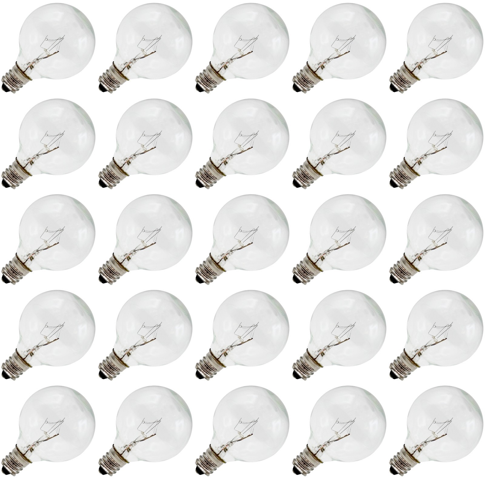Clear Globe G40 Replacement Bulbs for Outdoor String Lights 5w 120v | 25 Pack