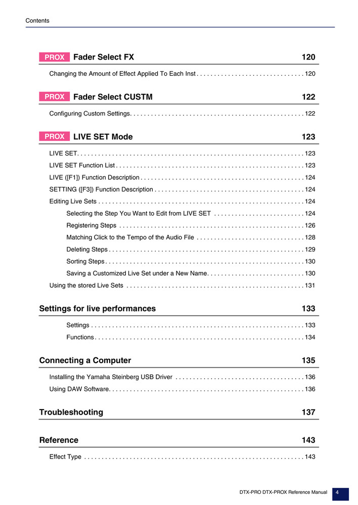 Yamaha DTX-PRO & PROX — Reference Manual User Guide — 145 Pages — USA Made