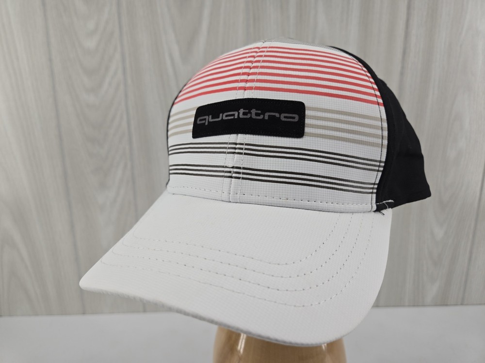 AUDI StrapBack Mesh Trucker Hat Panel Cap Black White