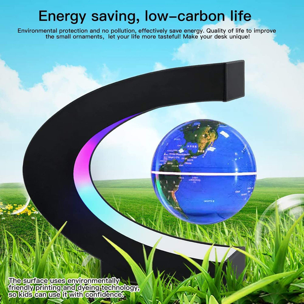 Magnetic Levitating Globe with LED Light Floating Map Desk Decor Cool Tech Gift