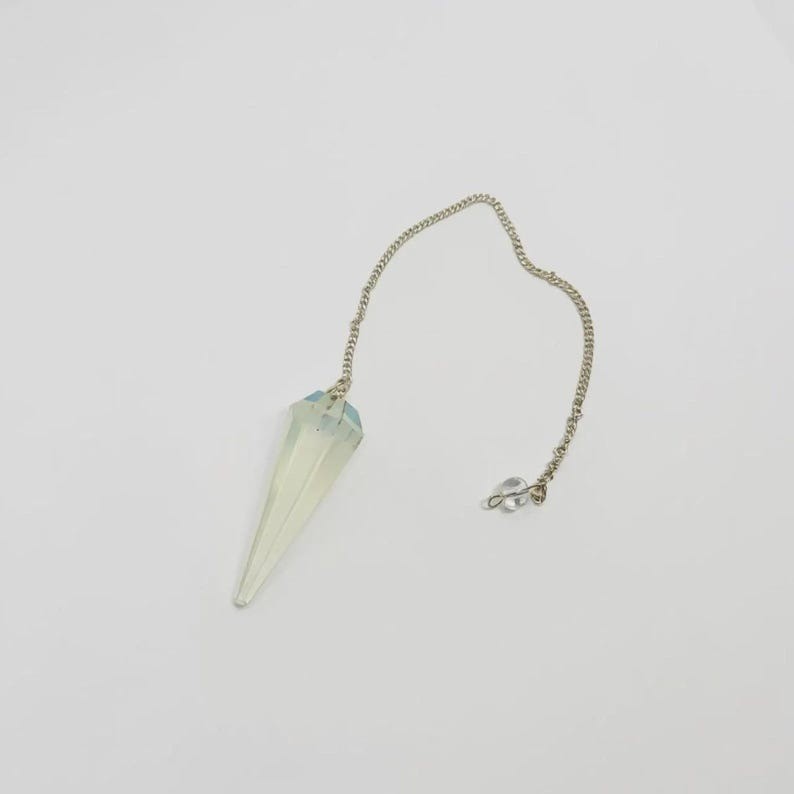 Premium Quality Opalite Pendulum with Silver Chain | Handmade Cleansing Tool