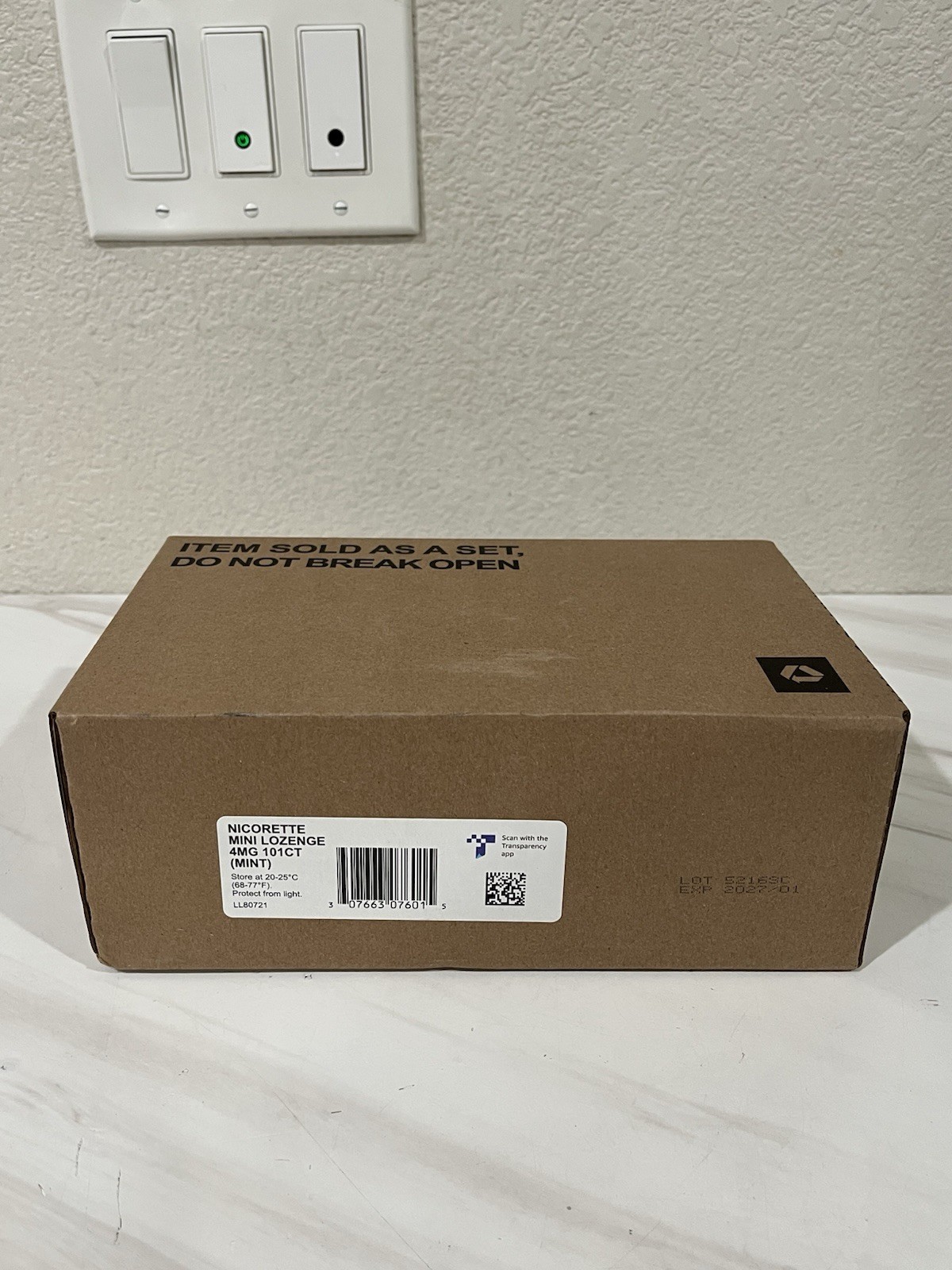 Nicorette Mini Nicotine Lozenges, 4 mg Peppermint Flavor, 101 Count (Exp 1/2027)