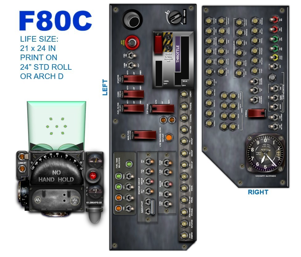 F80 SHOOTING STAR COCKPIT instrument panel CDkit