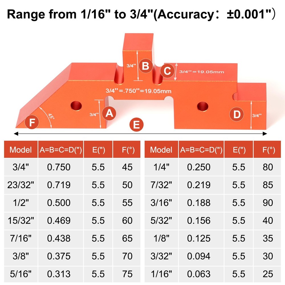 New Router Table Setup Bars - 14 Pcs Precision Woodworking Height Depth & Angle