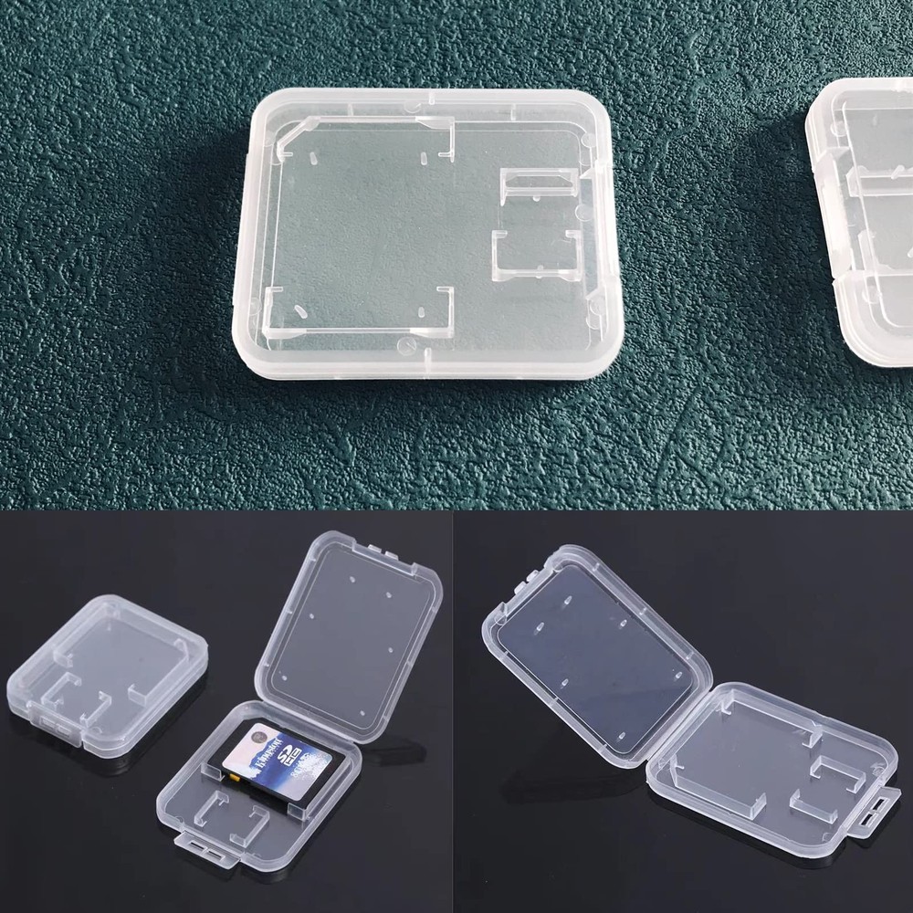 20pcs Micro SD Card Storage Case Clear Plastic Memory Card Cases Little Conta...
