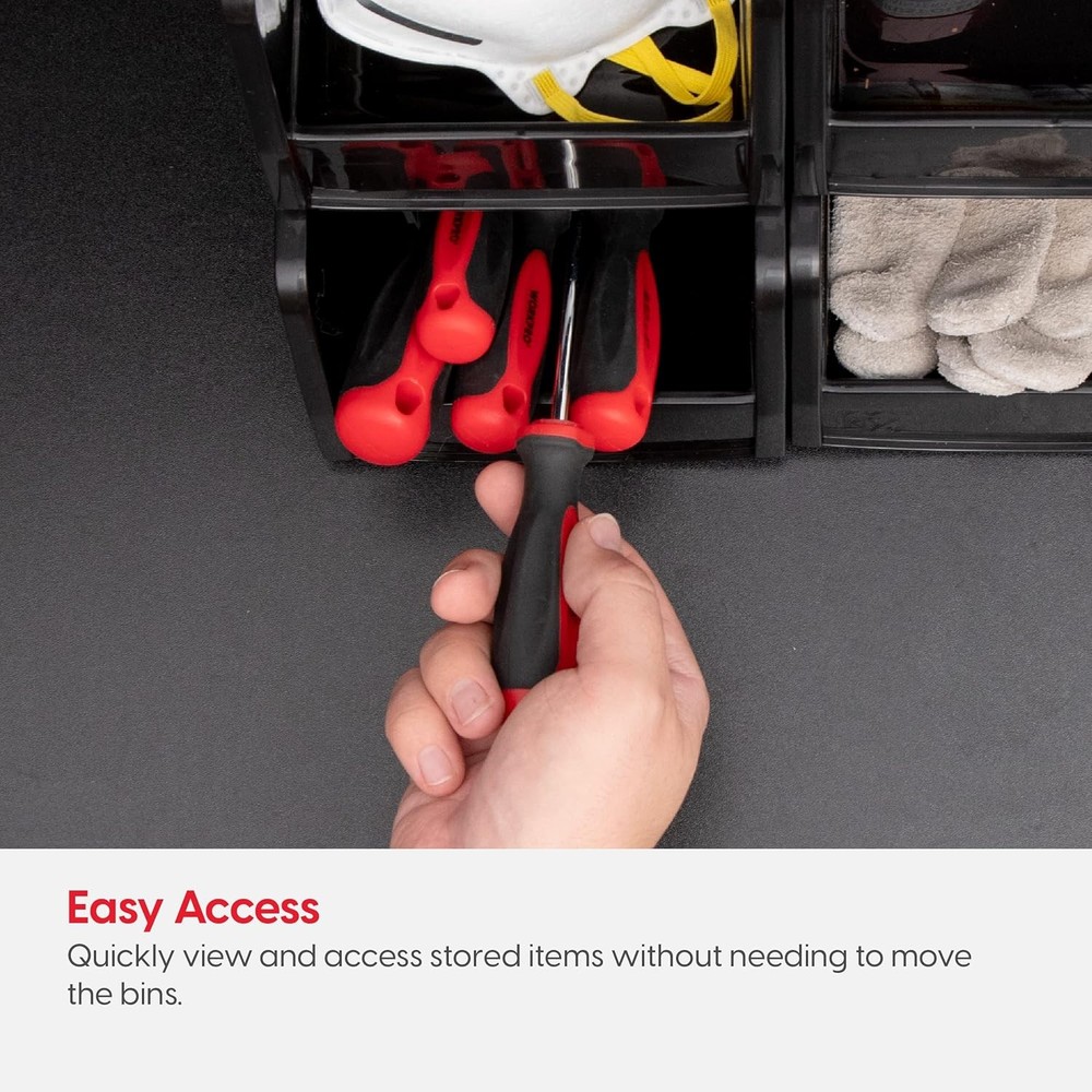 Stackable Storage Bins Open Front 12 Pack Plastic Hanging Organizer