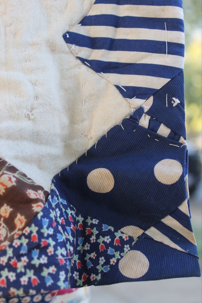 Antique Diamond Patchwork Quilt RARE