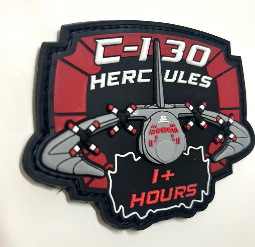 C-130 / +1 HOURS SHOULDER PATCH -HIGH QUALITY PVC