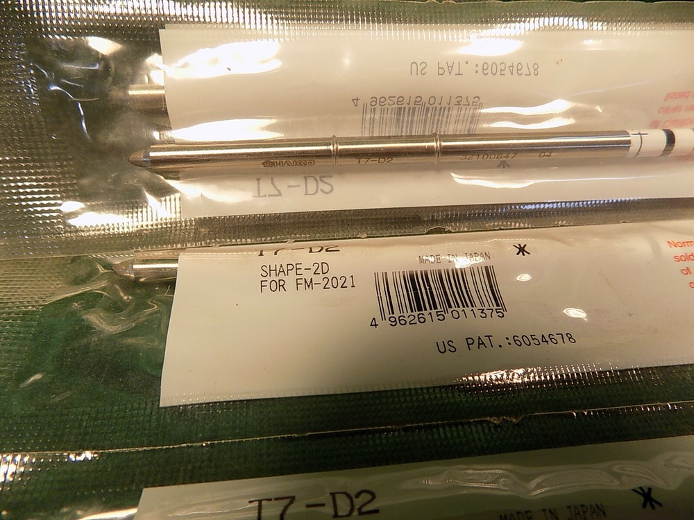 (1) HAKKO T7-D2 Heating Element for FM-2021 Shape 2D NIB NOS