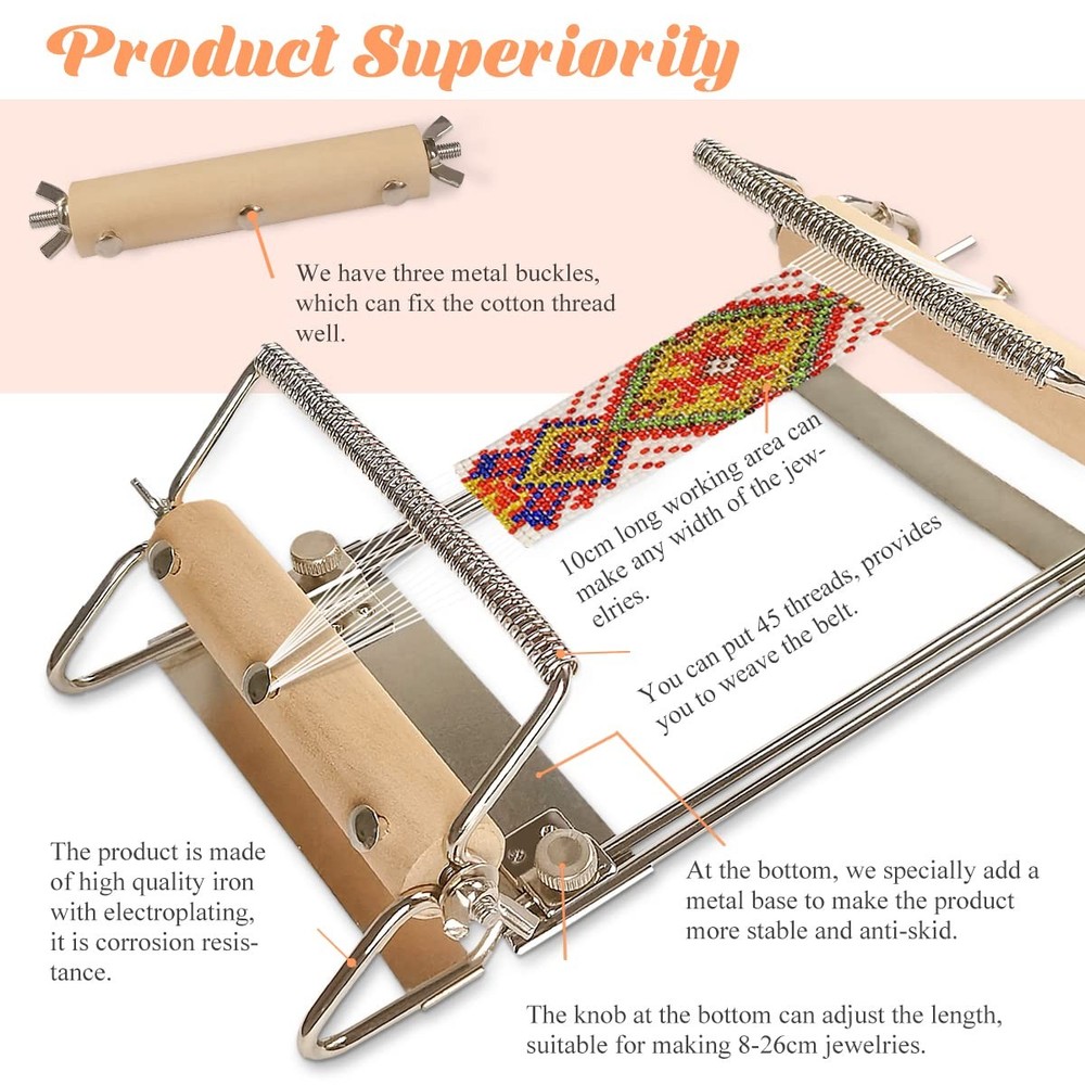 hobbyworker The Third Generation Beading Loom Kit with 9"-16", Picture Show
