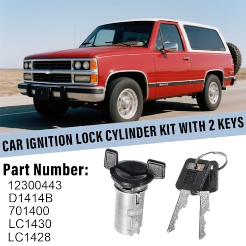 Ignition Switch Lock Cylinder and Door Lock Cylinder Set with/Keys Compatible