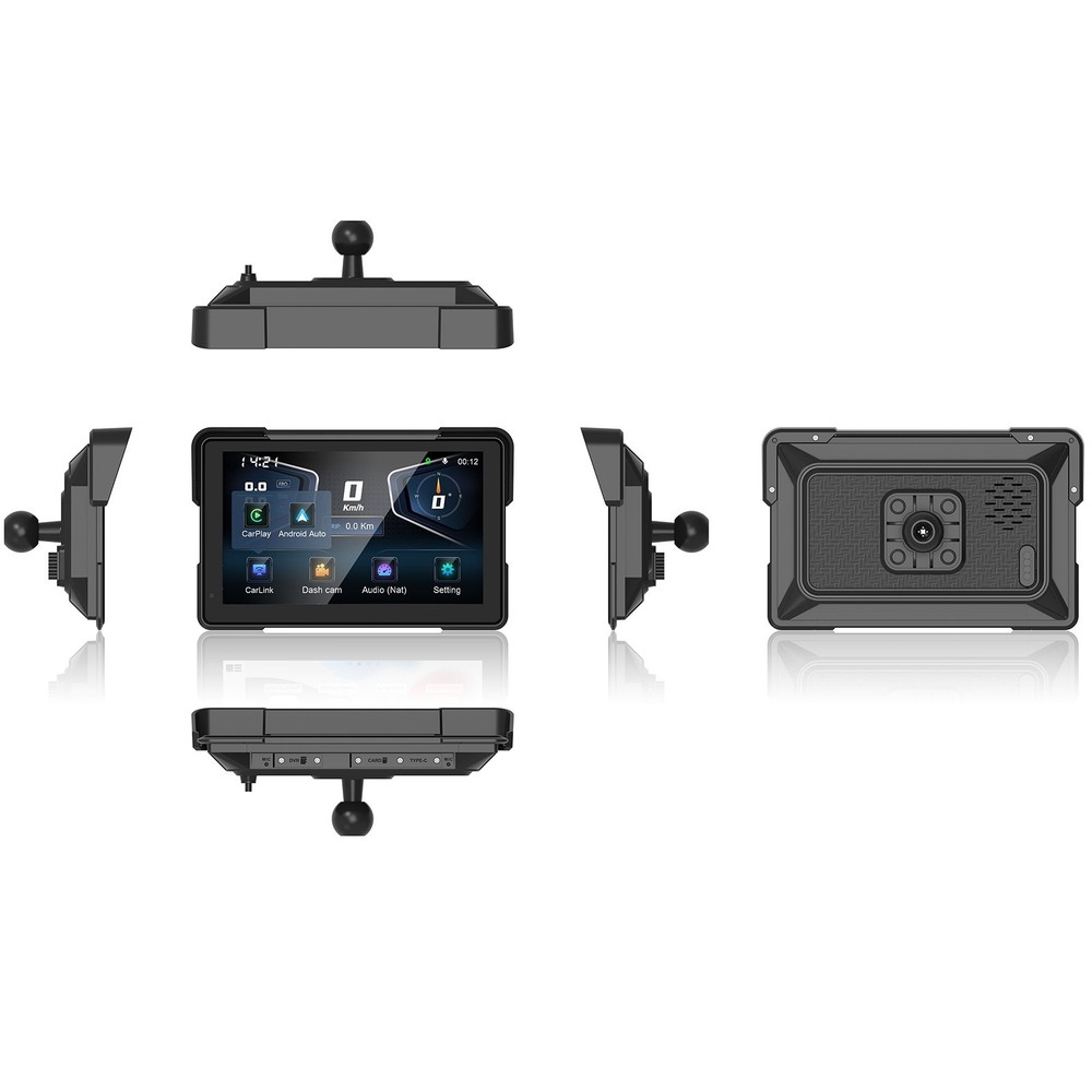 Motorcycle Dashcam 7inch Touchscreen Loop Recording GPS Tracking Bluetooth V4.0