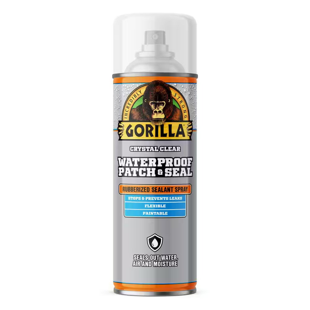 Gorilla Waterproof Patch & Seal Spray, Rubberized Sealant Spray, Clear, 14 Ounce