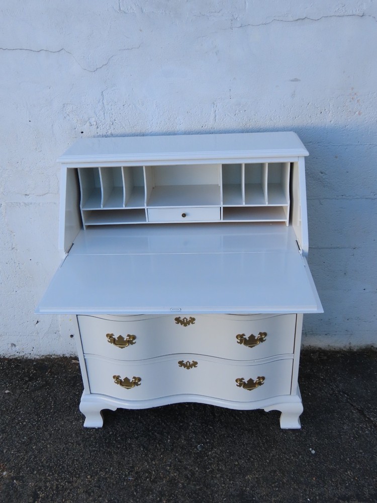Painted White Serpentine Secretary Desk 6331