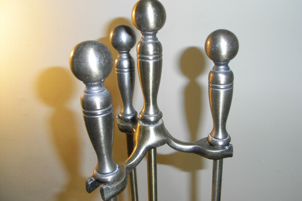 vintage Fire place 3 pc tool set brass