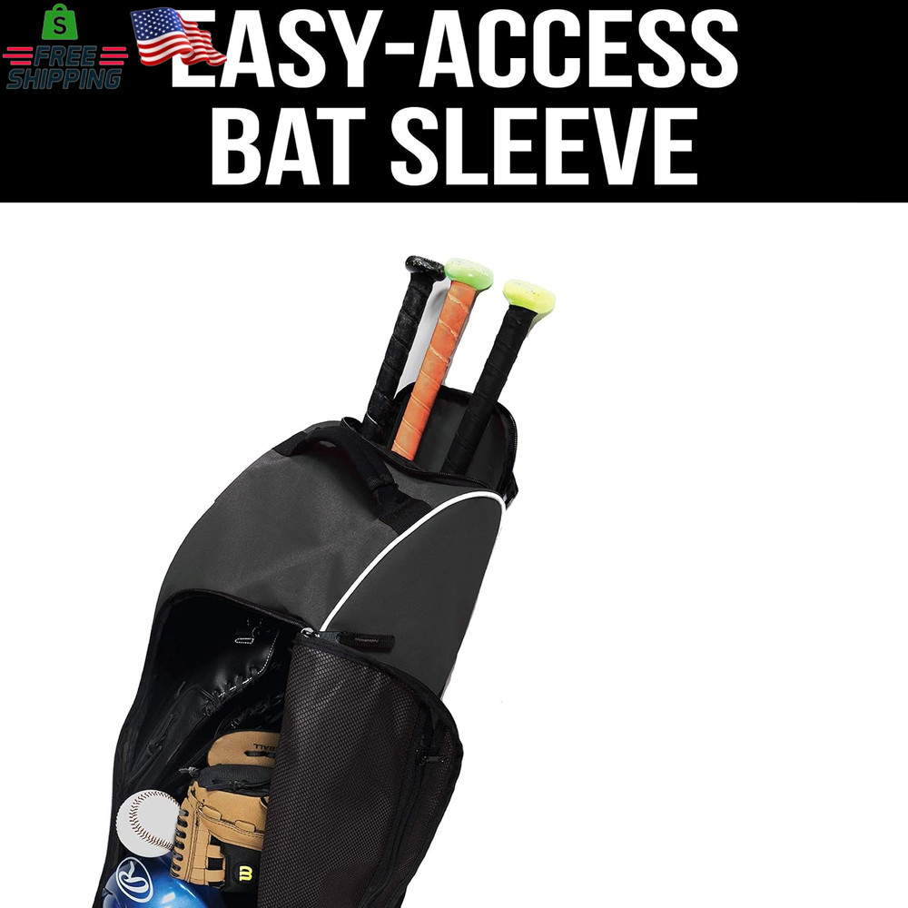 Athletico Rolling Baseball Bag Black