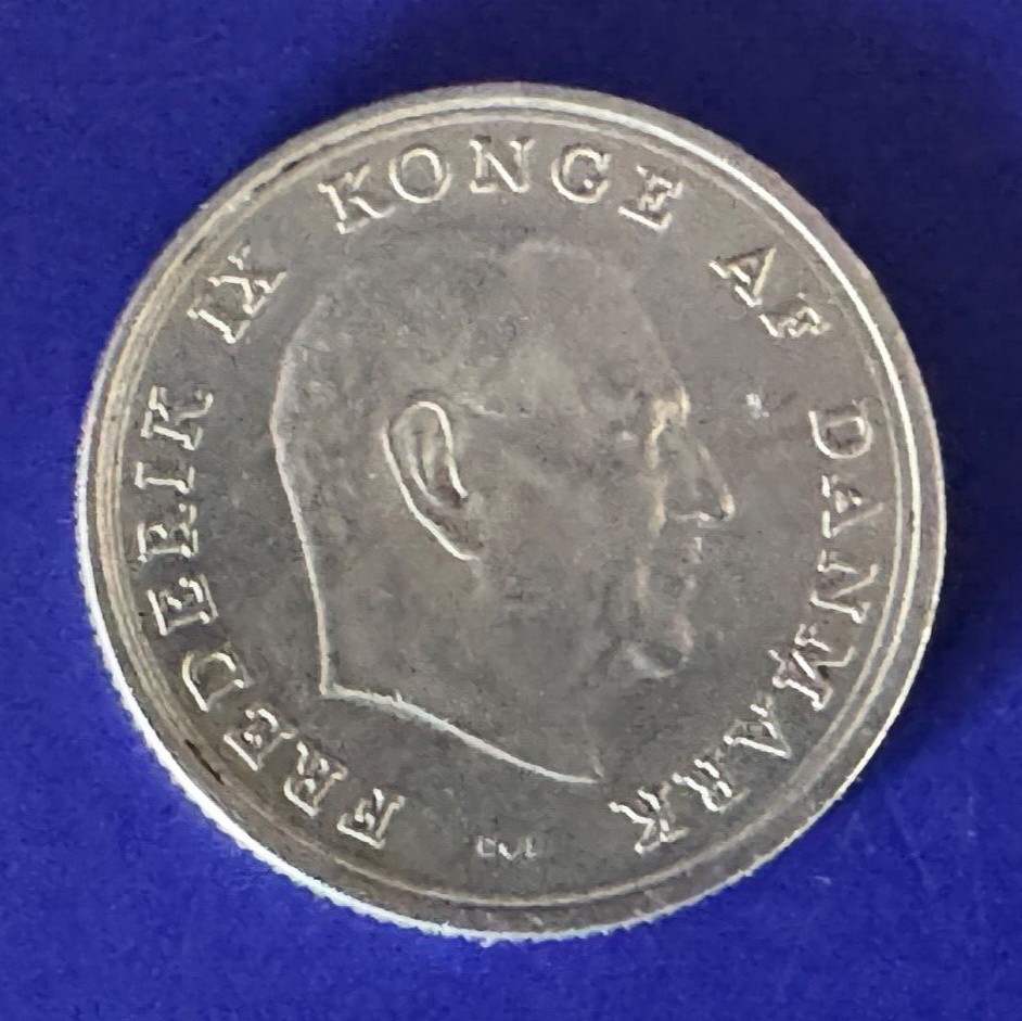 DENMARK 1969 1 KRONE COIN