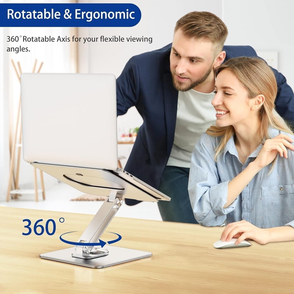 BESIGN LSX7 Laptop Stand with 360° Rotating Base, Ergonomic Adjustable Notebook