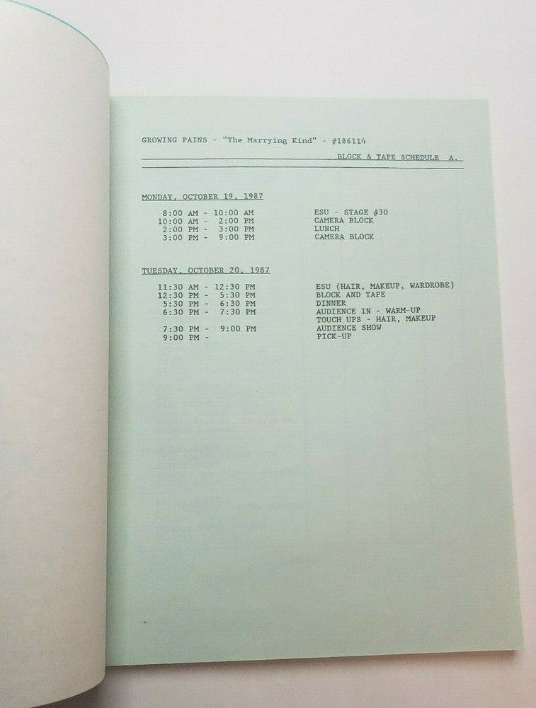 GROWING PAINS / David Kendall 1987 TV Show Script, "The Marrying Kind"