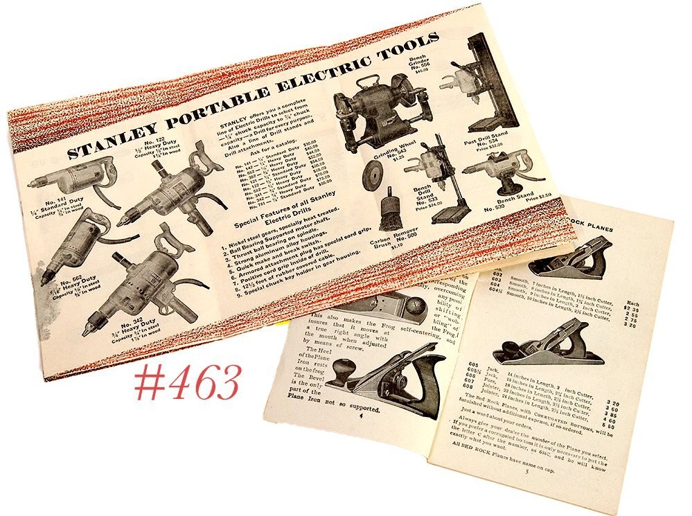 two old STANLEY POCKET GUIDE CATALOGS planes chisels others