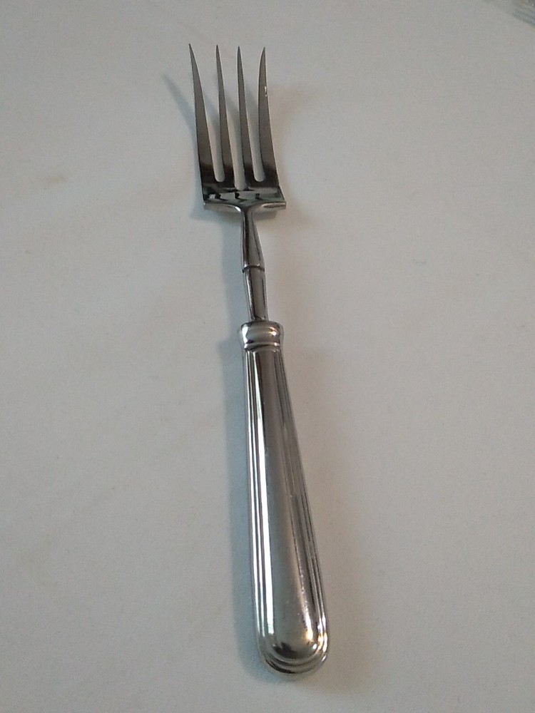 Vintage Serving Fork Glossy Stainless Flatware