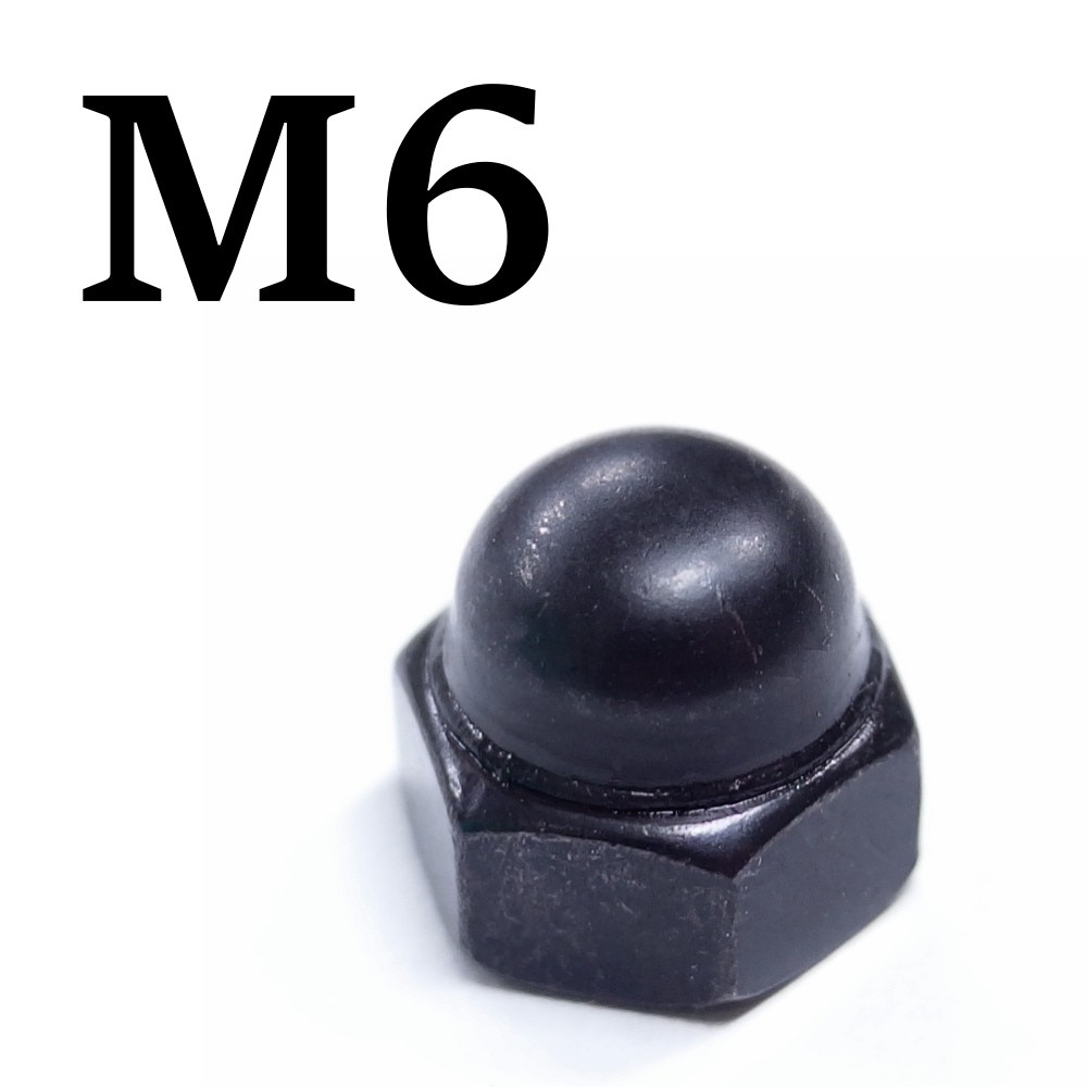 M6 Black Stainless Steel Cap Nuts (2 pcs)