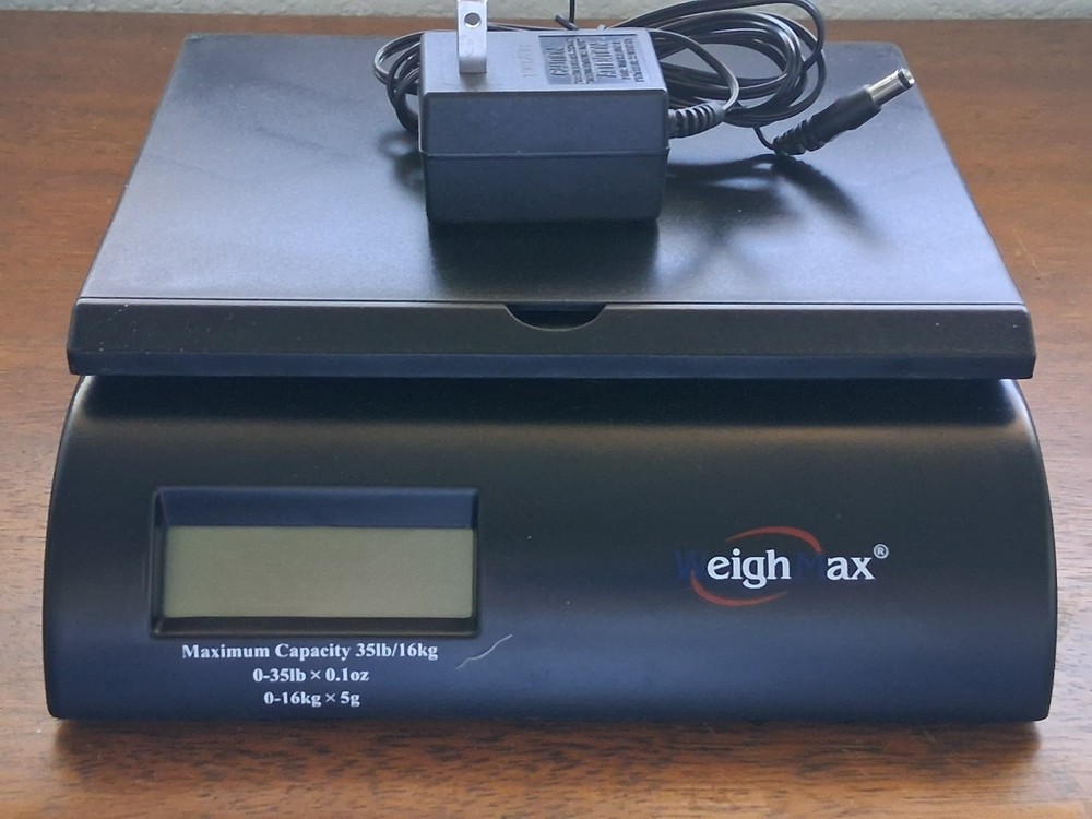 WeighMax Digital Postal Scale 35lb Max Capacity with Power Adaptor TESTED WORKS