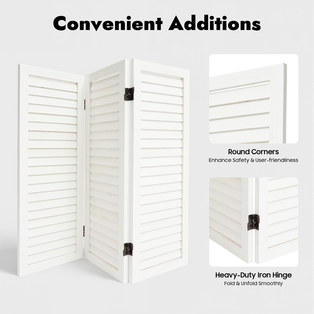 3 Panel Room Divider Folding Privacy Screen Wall Partition Home Office Separator
