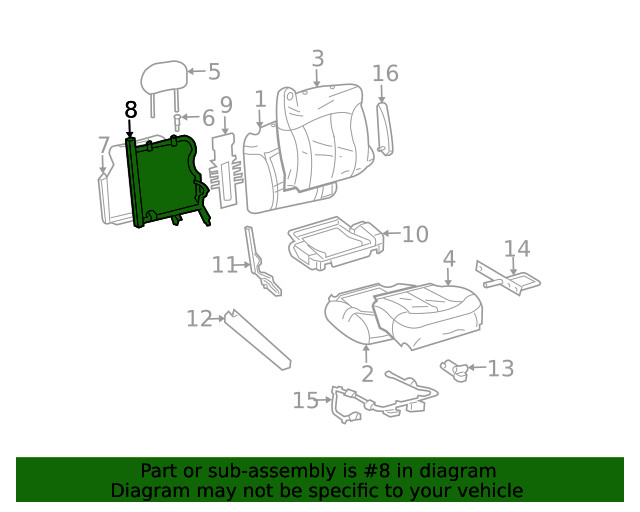 Genuine GM Seat Back Frame 88940292