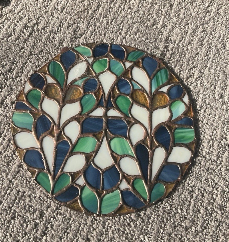 vintage stained glass window panel sun catcher