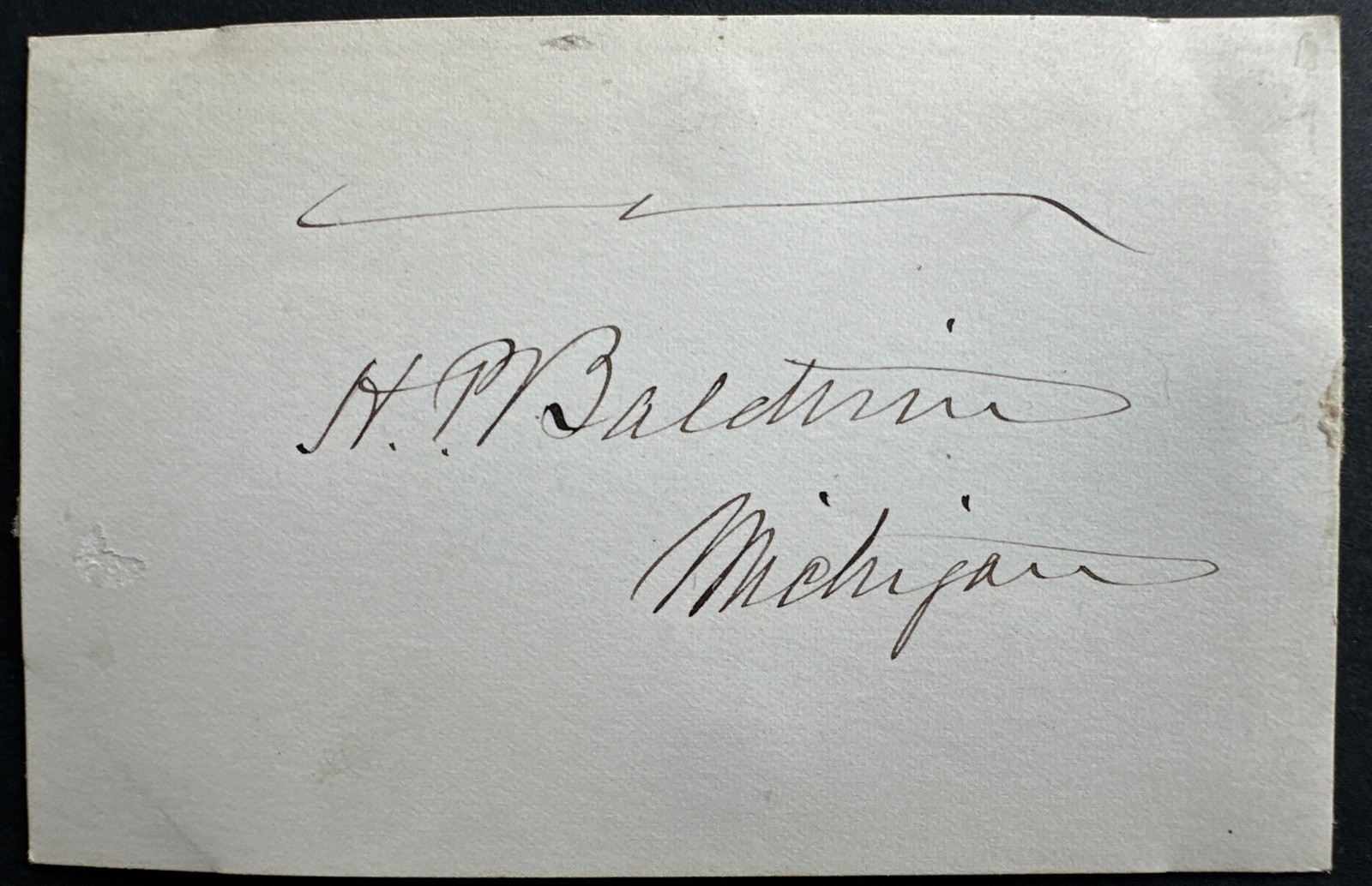Henry P Baldwin Civil War Era Michigan Governor Autograph Reconstruction Signed