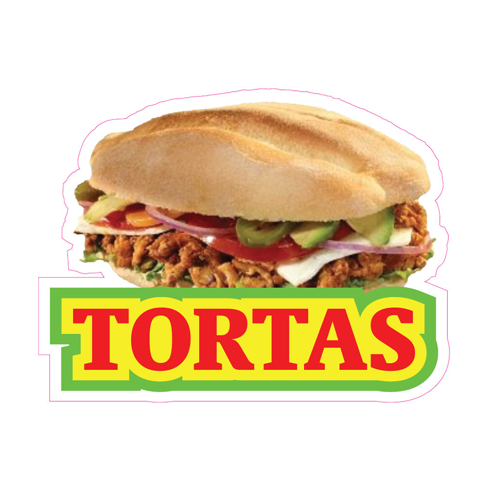 Food Truck Decals Tortas Style A Restaurant & Food Concession Sign Brown